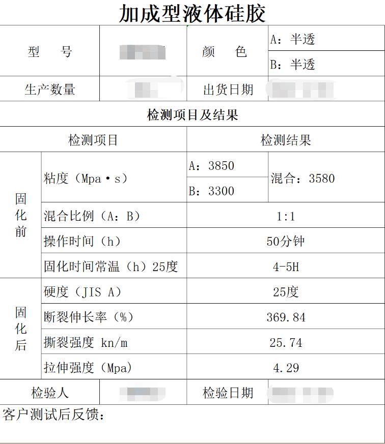 液体硅胶检测报告